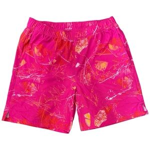 The North Face Men's Class V Pull-On Shorts Small Pink Orange Abstract Hiking